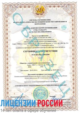Образец сертификата соответствия Можайск Сертификат OHSAS 18001